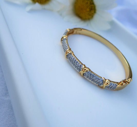 Two Tone Pave Bracelet