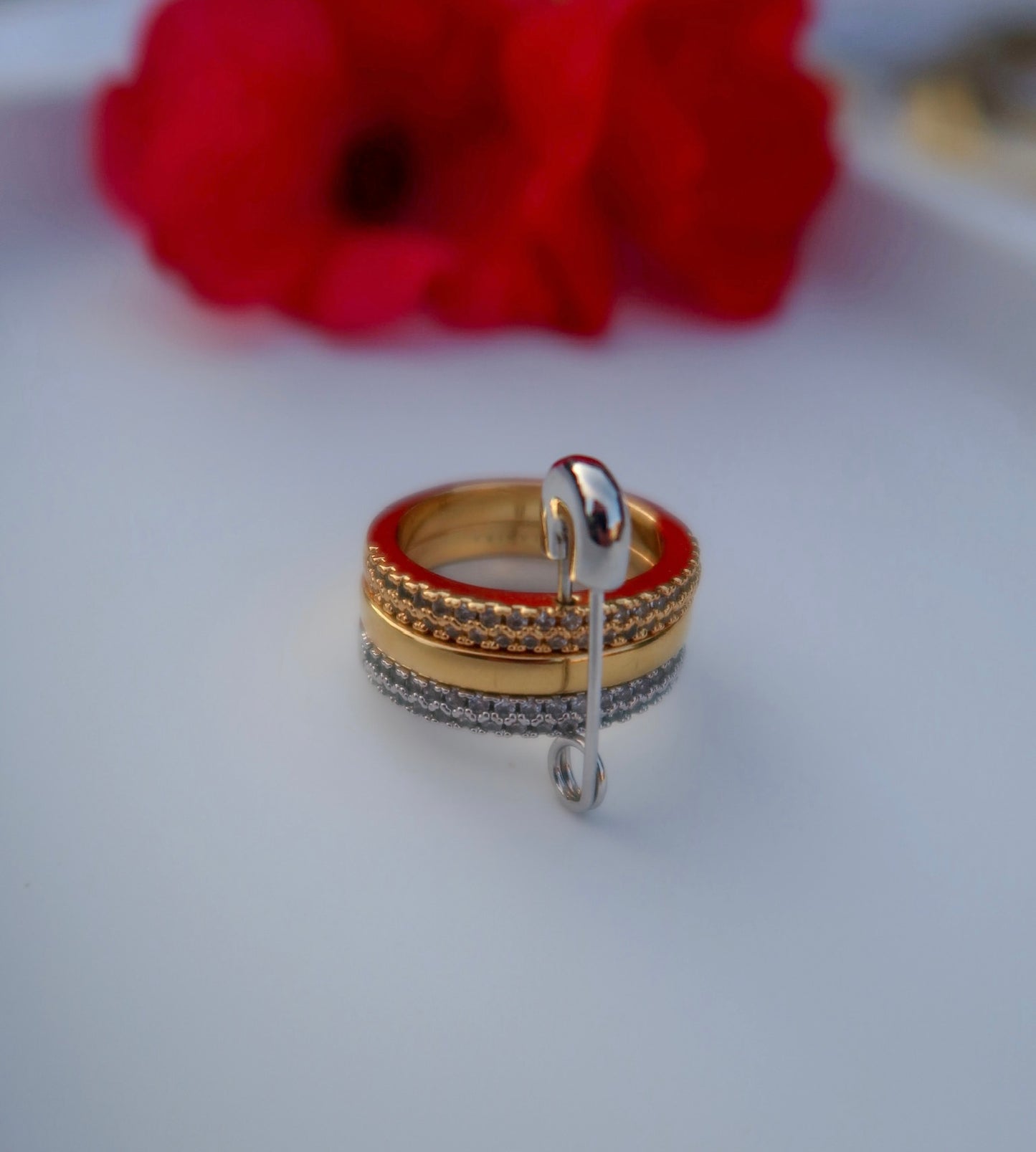 Stack Safety Pin Ring