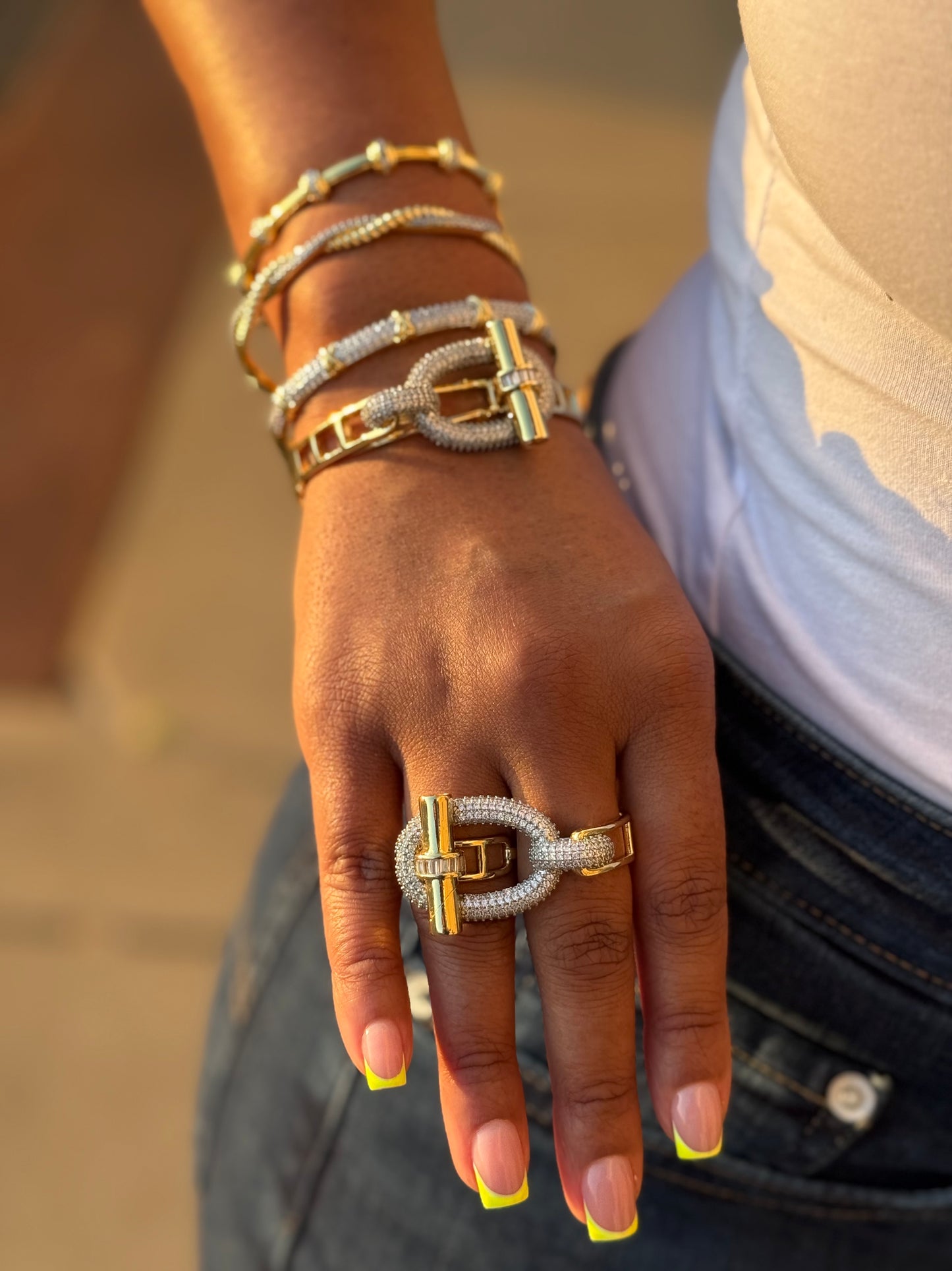 Two Tone Pave Bracelet