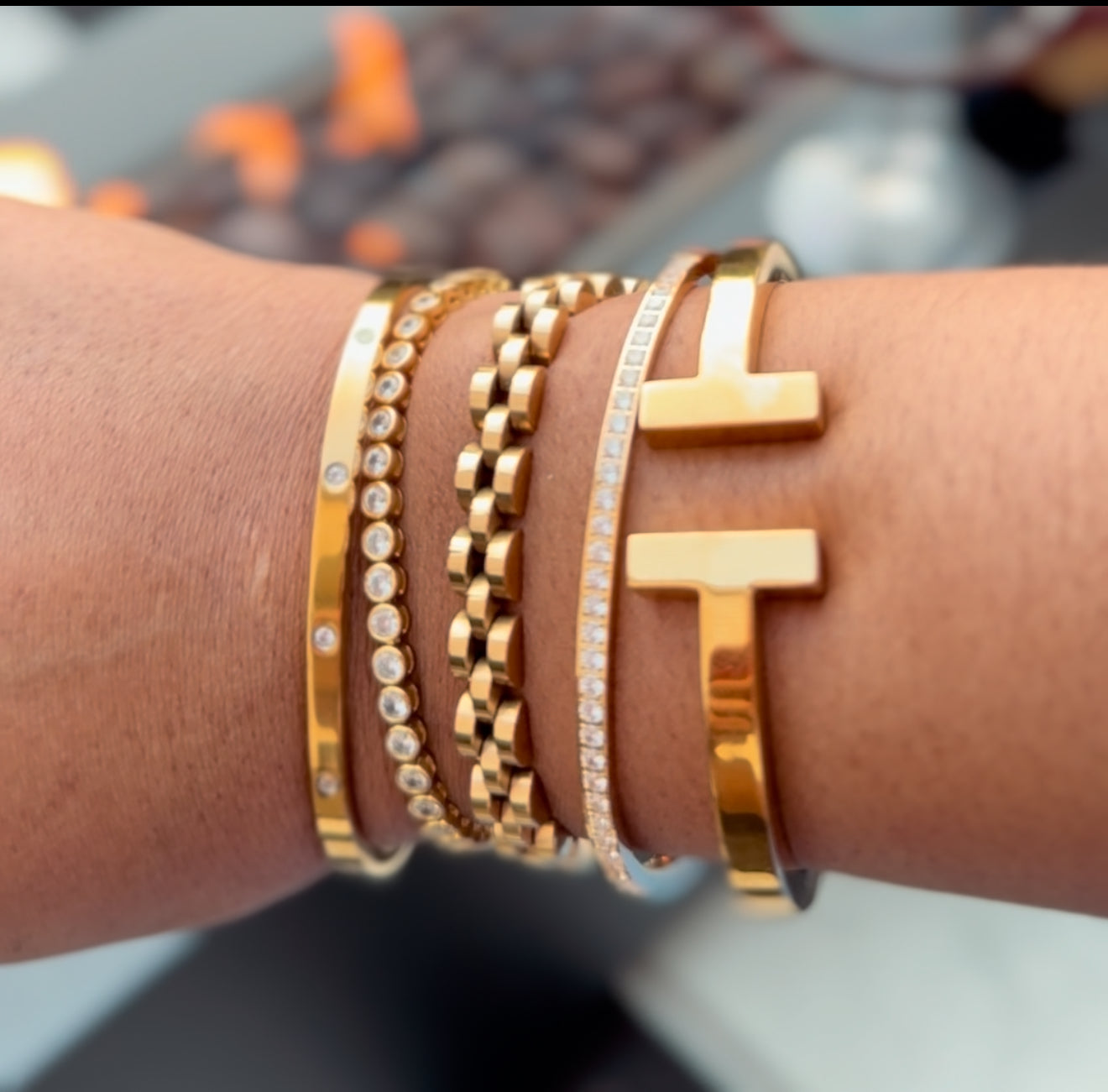 Gold Diamond Bangle